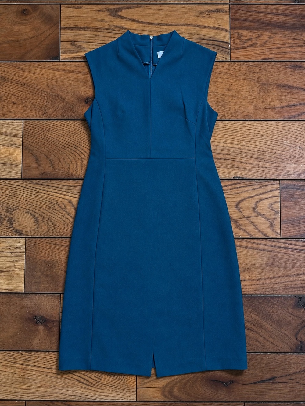 Women’s 10 M.M.LaFleur Teal Sleeveless V-Neck Sheath Work Dress